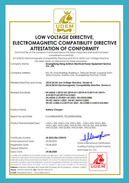 China GuangDong Heng AnShun Electrical Power Equipment Service Co., Ltd. certificaciones